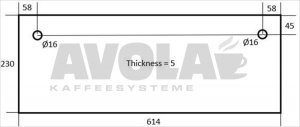 TÜRGLAS FÜR OFEN 614x230x5 mm