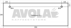 TÜRGLAS FÜR OFEN 816x290x5 mm