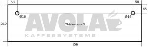 TÜRGLAS FÜR OFEN 756x210x5 mm
