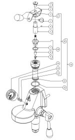 Bezzera Flowcontrol spare parts Explosionszeichnung
