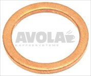 COPPER FLAT GASKET ø 19x13,5x1,5 mm