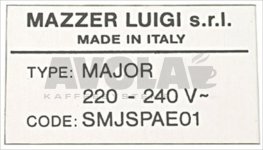 MOTOR LABEL SJ 220/240V 50Hz