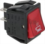 RED BIPOLAR SWITCH 16A 250V