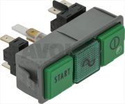 SWITCH WITH 2 BUTTONS AND 1 LAMP - GREEN
