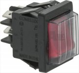 RED BIPOLAR SWITCH 16A 250V
