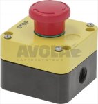 RED STOP PUSH-BUTTON WITH BLOCK
