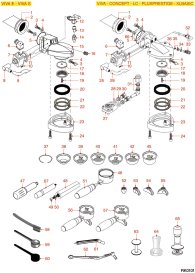 RK0101 	GRUPPE KAFFEEAUSGABE VIVA-CONCEPT-LC-XL Explosionszeichnung