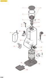 coffee discharge chute stainless steel Explosionszeichnung