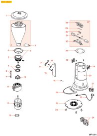 KAFFEEMÜHLE MC6 MC6T Explosionszeichnung