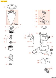 KAFFEEMÜHLE MC7 MC7T Explosionszeichnung