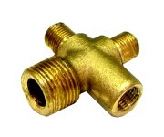 BRASILIA AMERICA KREUZ FITTING 1/8M x 1/8M x 1/8F x 3/8M KALTWASSERBLOCK (nicht mehr lieferbar)